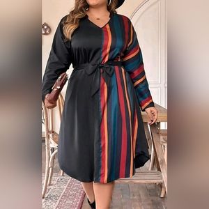 Striped statement dress plus size 3xl